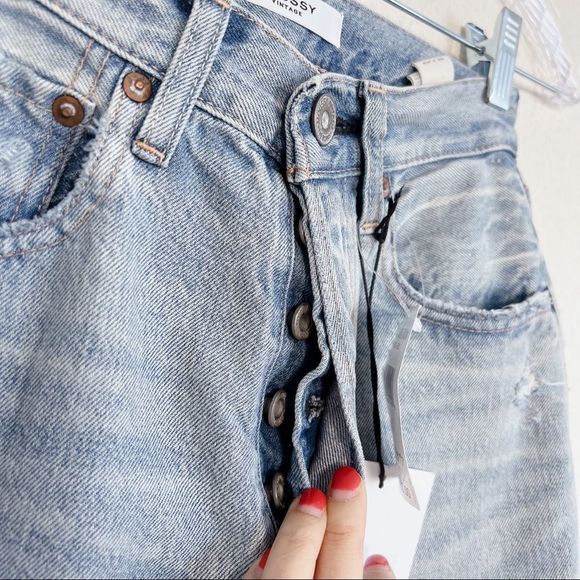 MOUSSY VINTAGE MV Teaneck Wide Straight Jeans size 24” in light/Blue - Picture 8 of 12